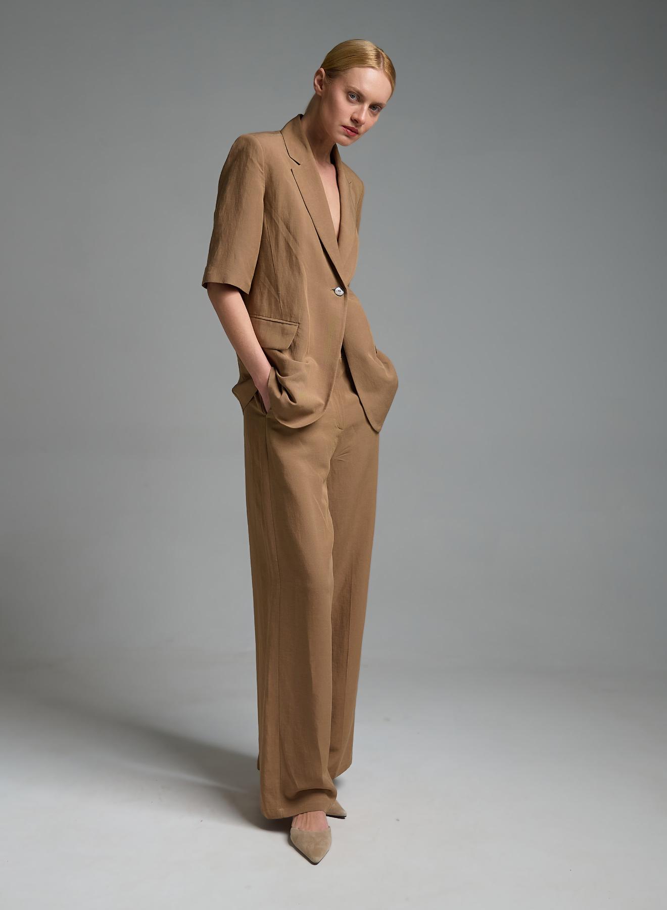 Κάμελ loose fit Παντελόνι Emme Marella - 3