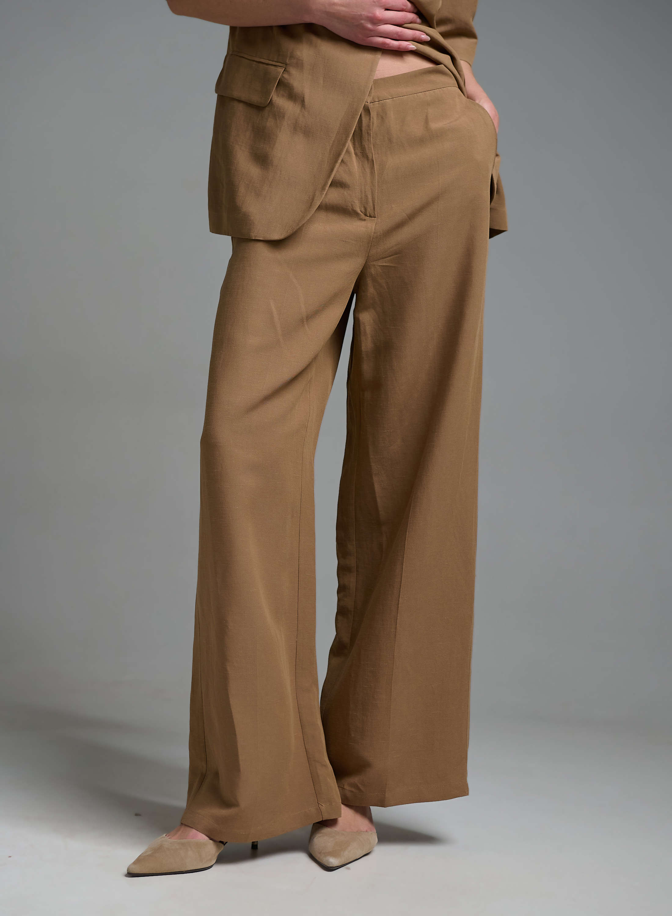 Κάμελ loose fit Παντελόνι Emme Marella - 3