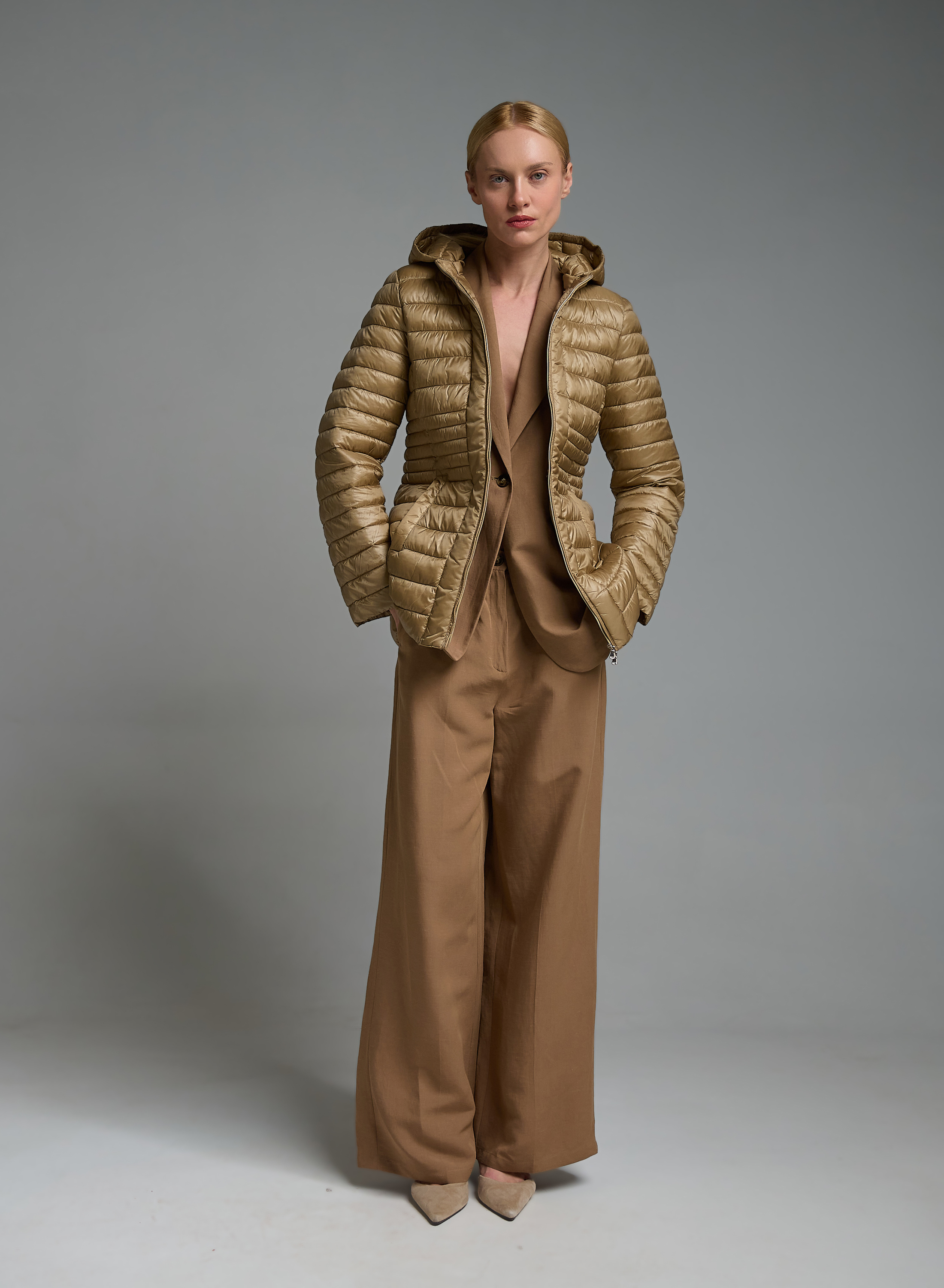 Camel water-repellent Jacket with adjustable hood Emme Marella - 1