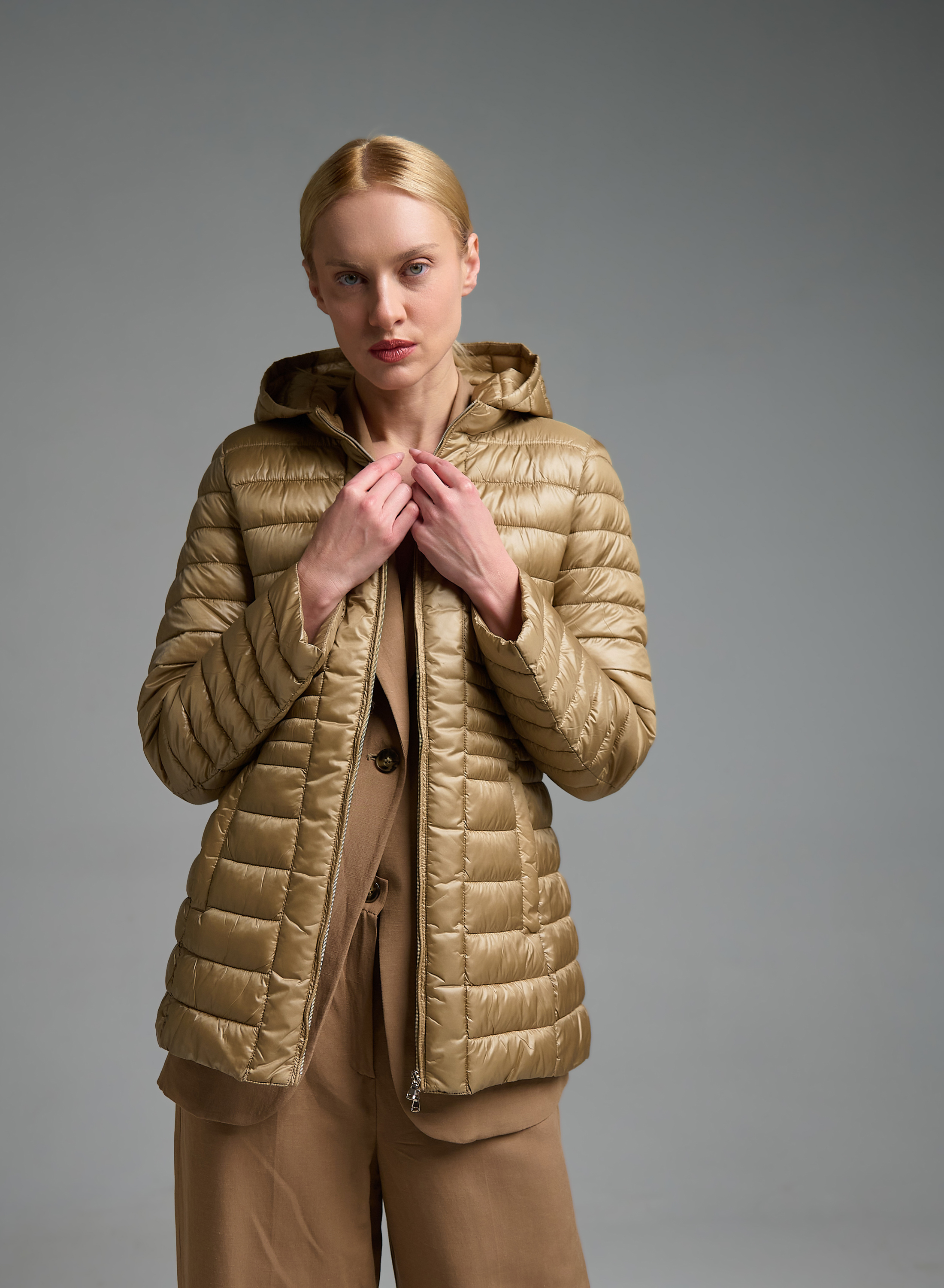 Camel water-repellent Jacket with adjustable hood Emme Marella - 3