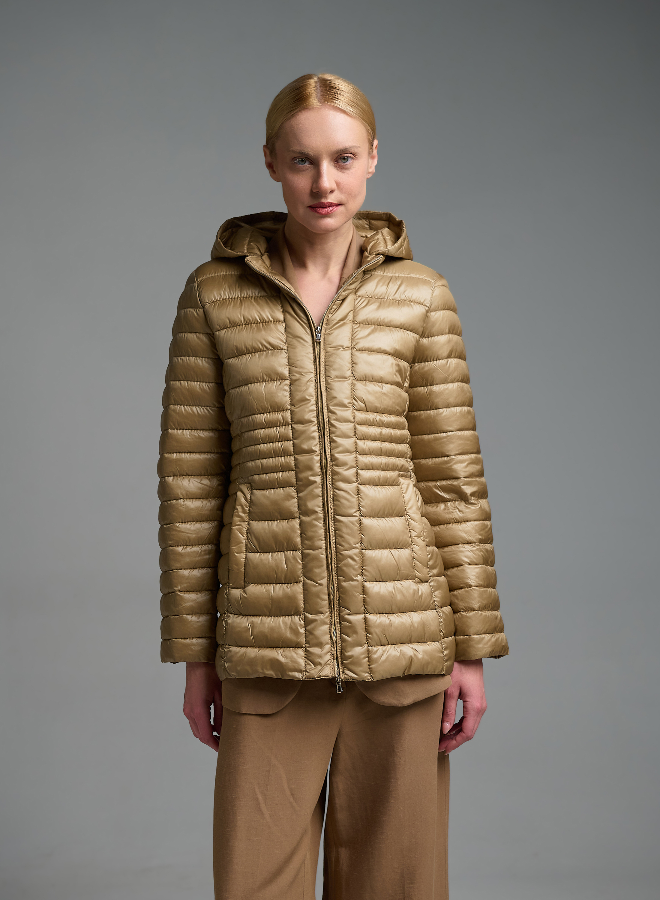 Camel water-repellent Jacket with adjustable hood Emme Marella - 2