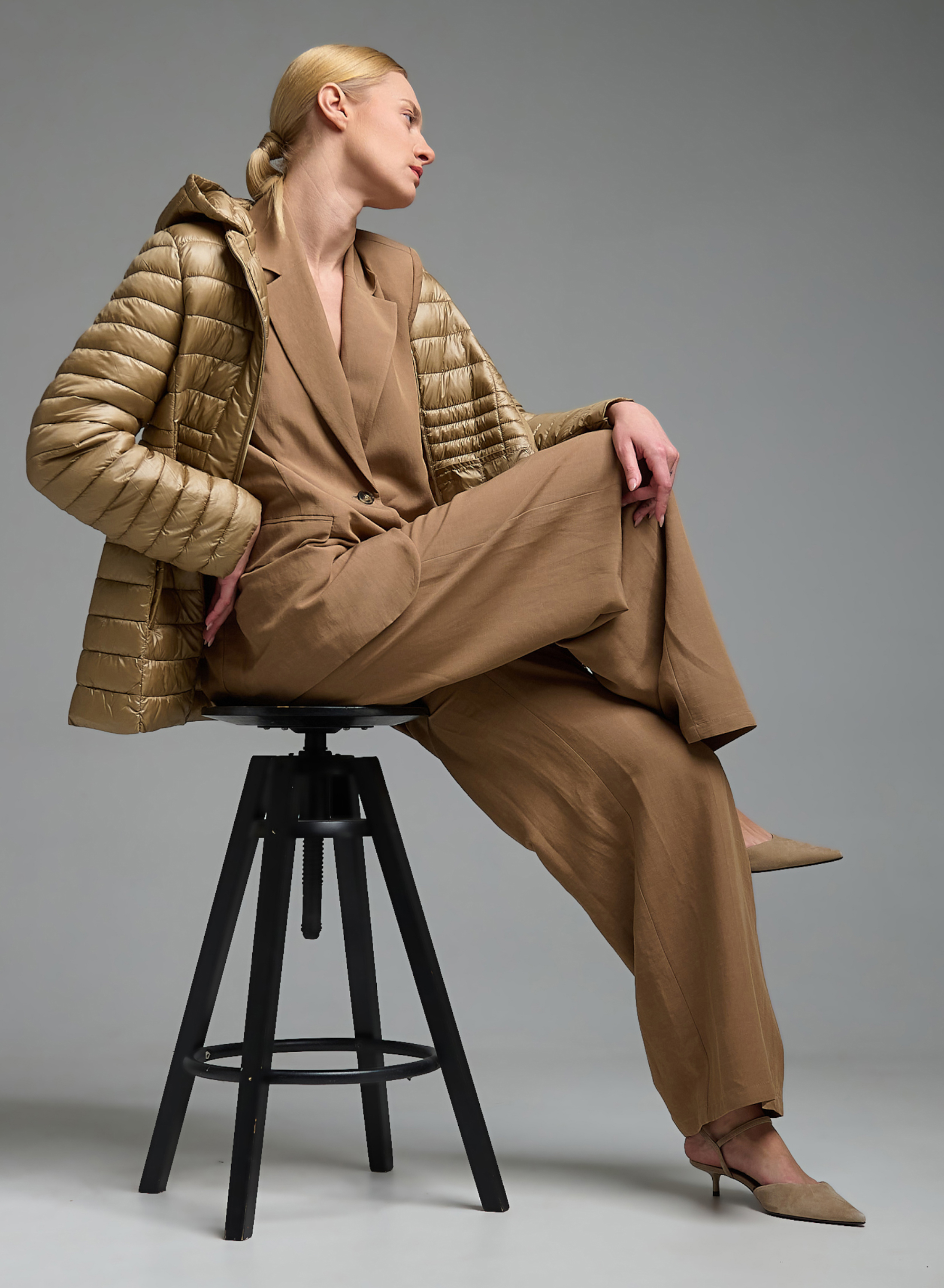 Camel water-repellent Jacket with adjustable hood Emme Marella - 7