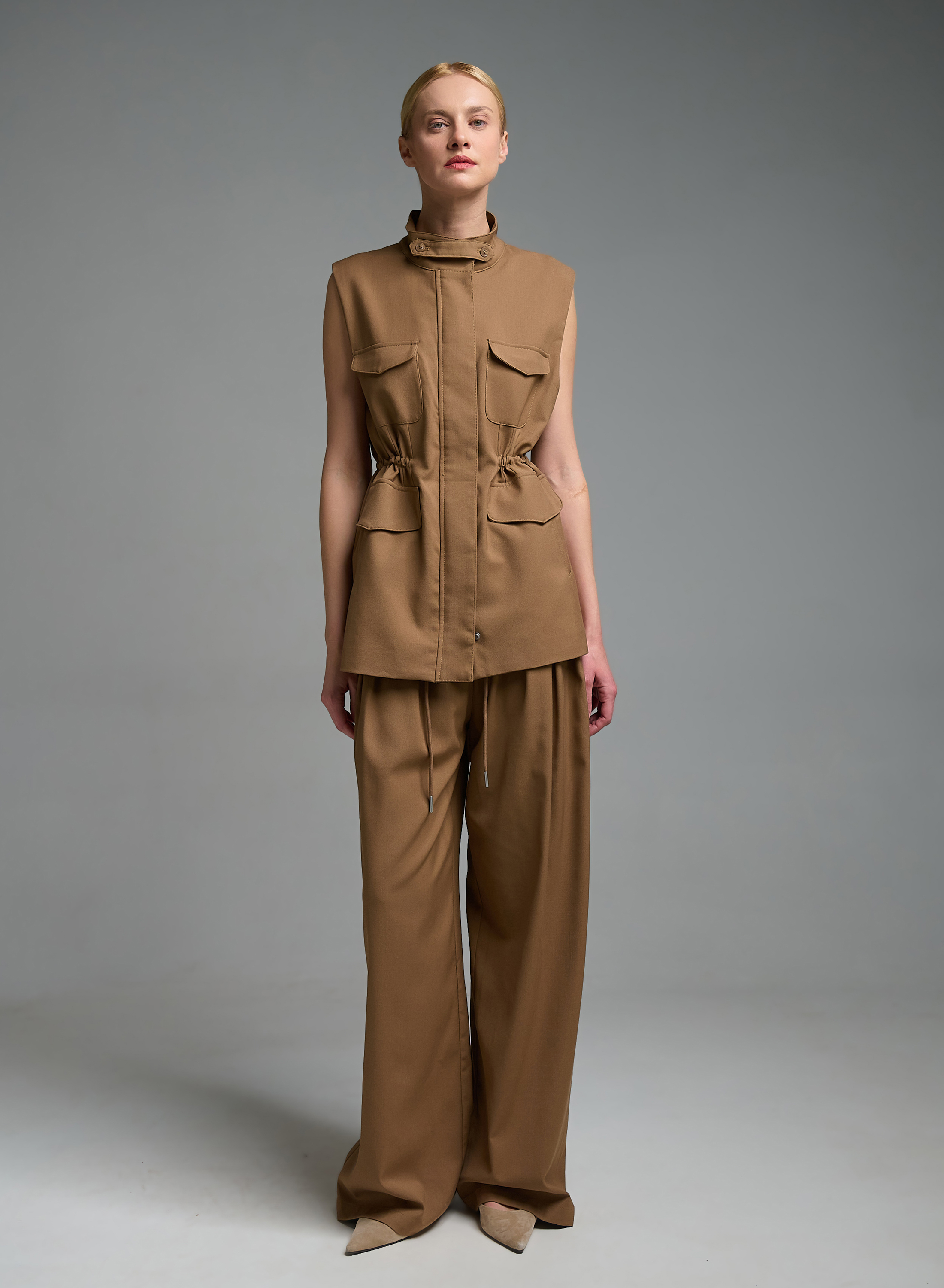 Camel pleated Trousers My Star - 0
