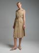 Μπεζ αμάνικο σεμιζιέ Φόρεμα με εξωτερικές τσέπες και με ζώνη Valentina Milano - 2