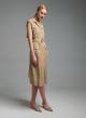 Μπεζ αμάνικο σεμιζιέ Φόρεμα με εξωτερικές τσέπες και με ζώνη Valentina Milano-6