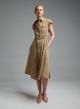 Κάμελ αμάνικο σεμιζιέ Φόρεμα με εξωτερικές τσέπες και με ζώνη Valentina Milano - 0