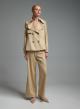 Beige eco suede straight fit Trousers Motel - 0