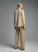 Beige eco suede straight fit Trousers Motel-5