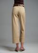 Μπεζ Παντελόνι Jean με ζώνη και με ρεβέρ Eco-6