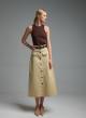 Beige belted Skirt with button closoure and patch pockets My Star - 0