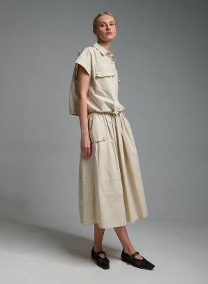 Μπεζ του Πάγου Φούστα με τσέπες και με λάστιχο στη μέση Valentina Milano - 58114