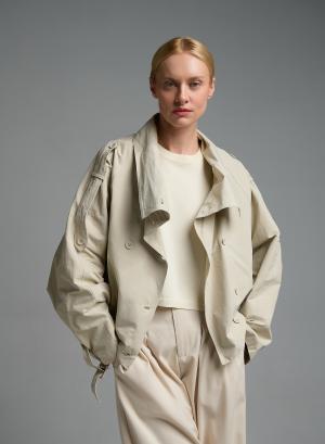 Εκρού σταυροκούμπωτο Μπουφάν My Star - 58148