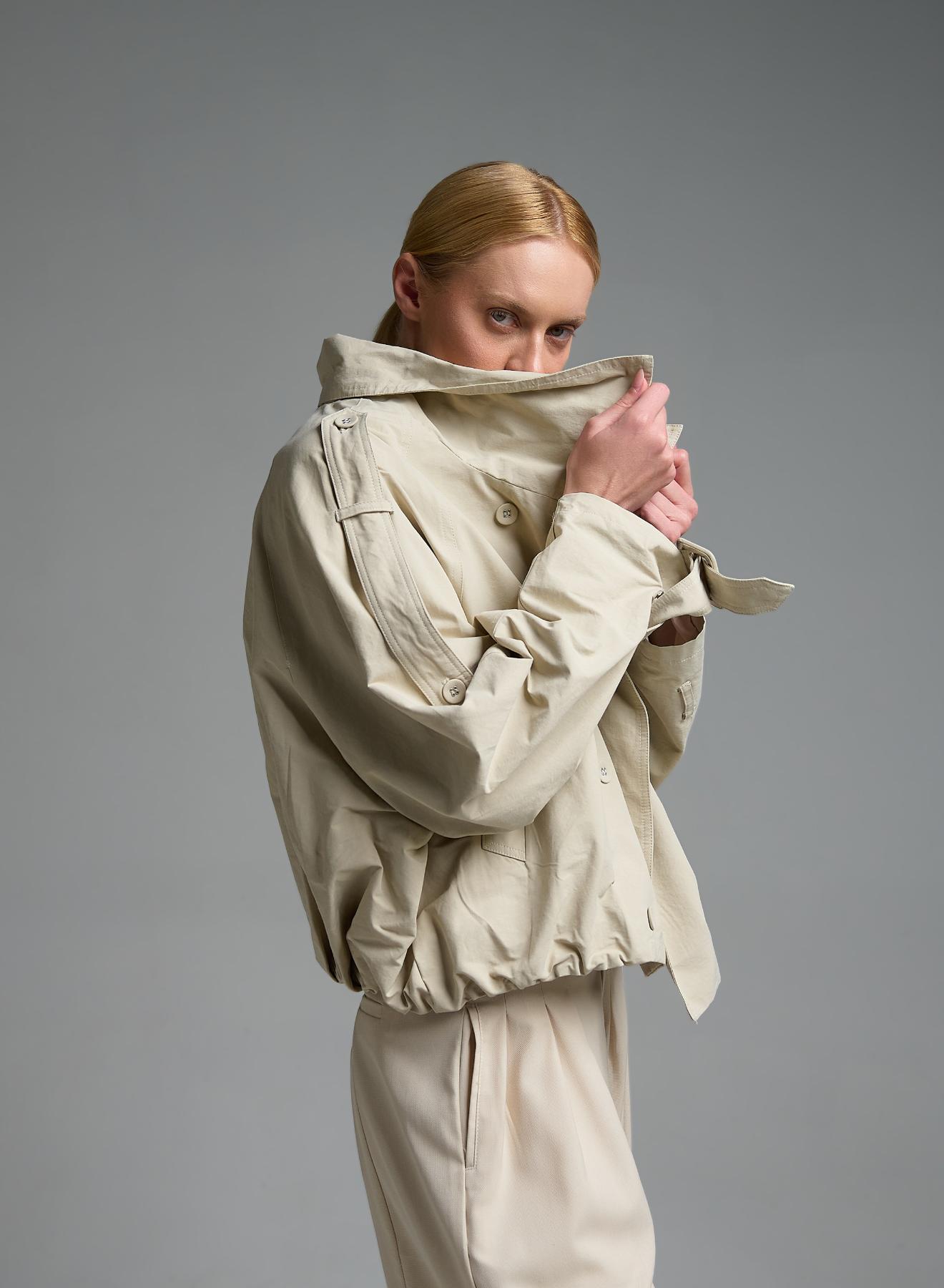 Εκρού σταυροκούμπωτο Μπουφάν My Star - 5