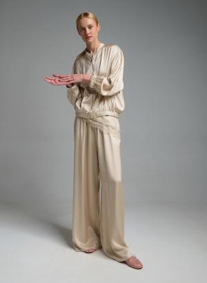 Εκρού silky touch Μπουφάν bomber Valentina Milano - 58203