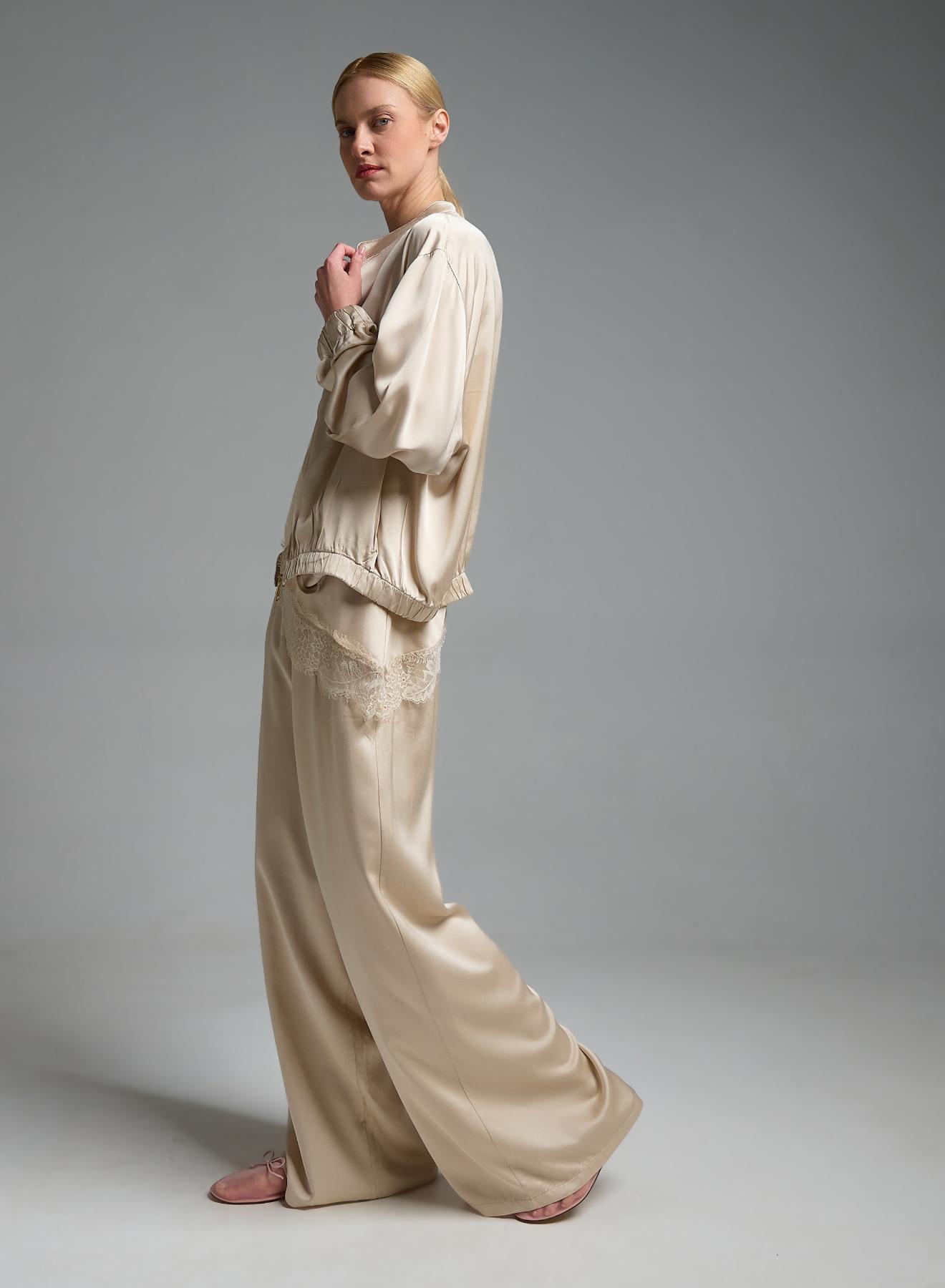 Εκρού silky touch Μπουφάν bomber Valentina Milano - 5