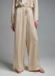Εκρού silky touch Παντελόνι με λάστιχο και κορδόνι στη μέση Valentina Milano-6