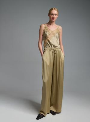 Golden silky touch Trousers with elasticated waistband and with drawstring Valentina Milano - 58275