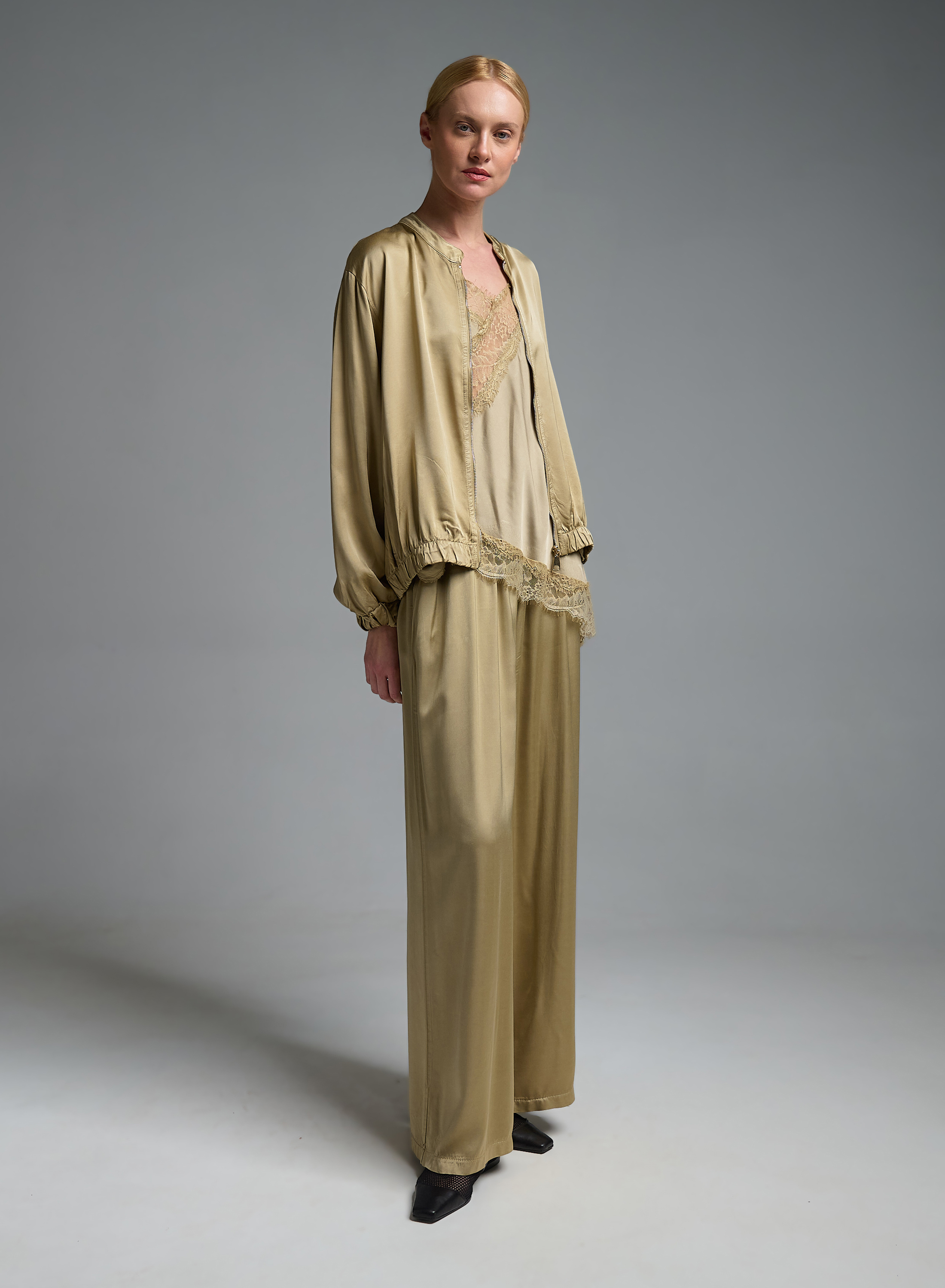 Golden silky touch bomber Jacket Valentina Milano - 3