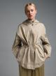 Μπεζ αδιάβροχο Parka με κουκούλα και με εσωτερικό κορδόνι στη μέση Emme Marella-7