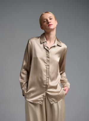 Μπεζ silky touch Πουκάμισο Valentina Milano - 58332