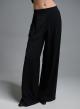 Black wide legs pleated Pants with elasticated rear waistband Eco-5