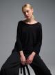 Μαύρη πλεκτή Μπλούζα με ανοίγματα στο πλάι και με τρία τέταρτα μανίκια Valentina Milano - 4