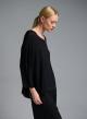 Μαύρη πλεκτή Μπλούζα με ανοίγματα στο πλάι και με τρία τέταρτα μανίκια Valentina Milano - 0