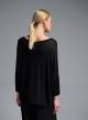Μαύρη πλεκτή Μπλούζα με ανοίγματα στο πλάι και με τρία τέταρτα μανίκια Valentina Milano-8