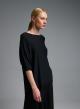 Μαύρη πλεκτή Μπλούζα με ανοίγματα στο πλάι και με κοντά μανίκια Valentina Milano - 4
