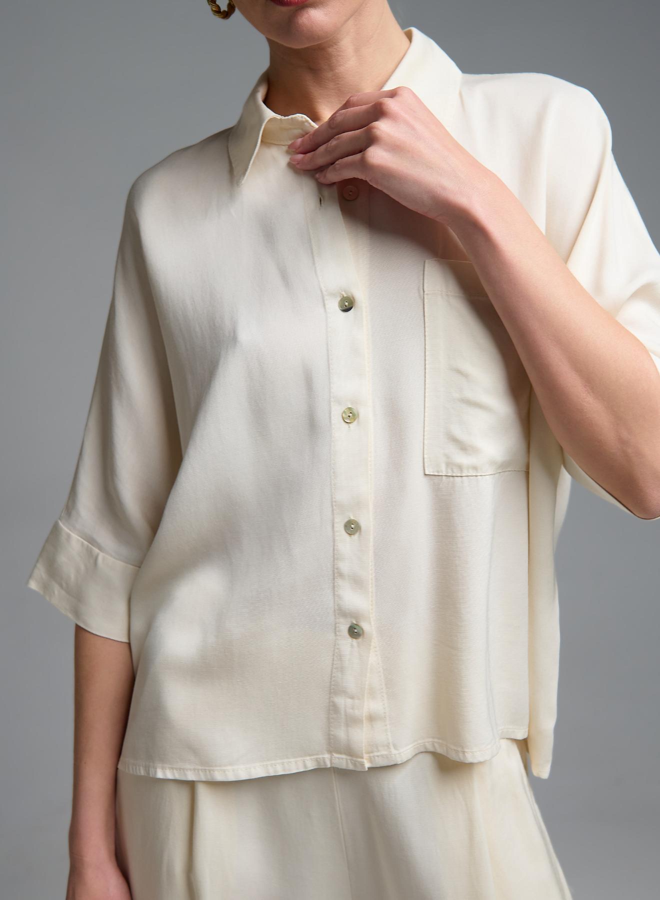 Εκρού Πουκάμισο με τρία τέταρτα μανίκια Eco - 5