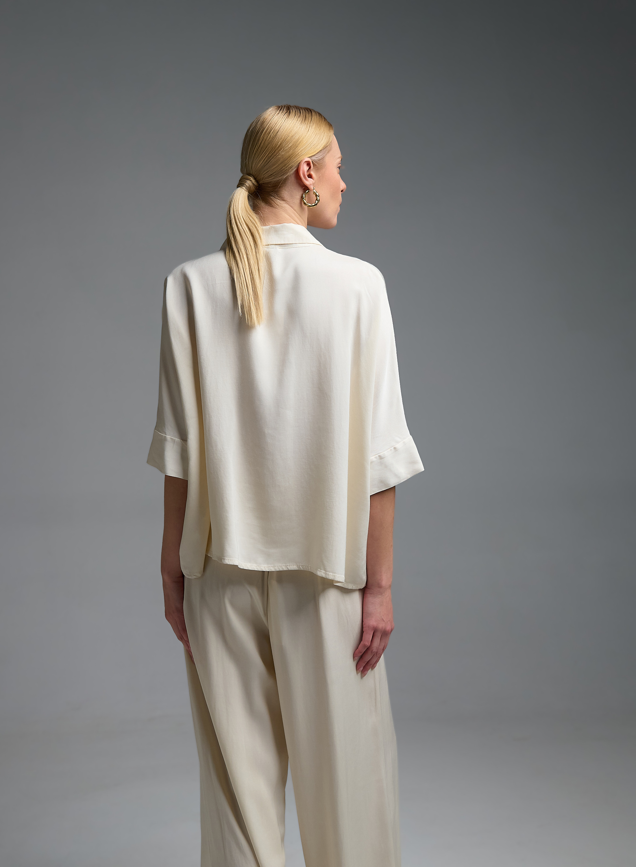 Εκρού Πουκάμισο με τρία τέταρτα μανίκια Eco - 7