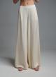 Ecru wide legs Pants with elasticated rear waistband Eco - 2