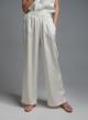 Ecru loose fit Trousers with elasticated waistband  Milano - 1