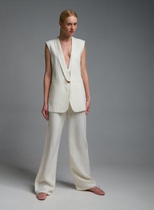 Ecru straight fit Trousers Vicolo - 58597