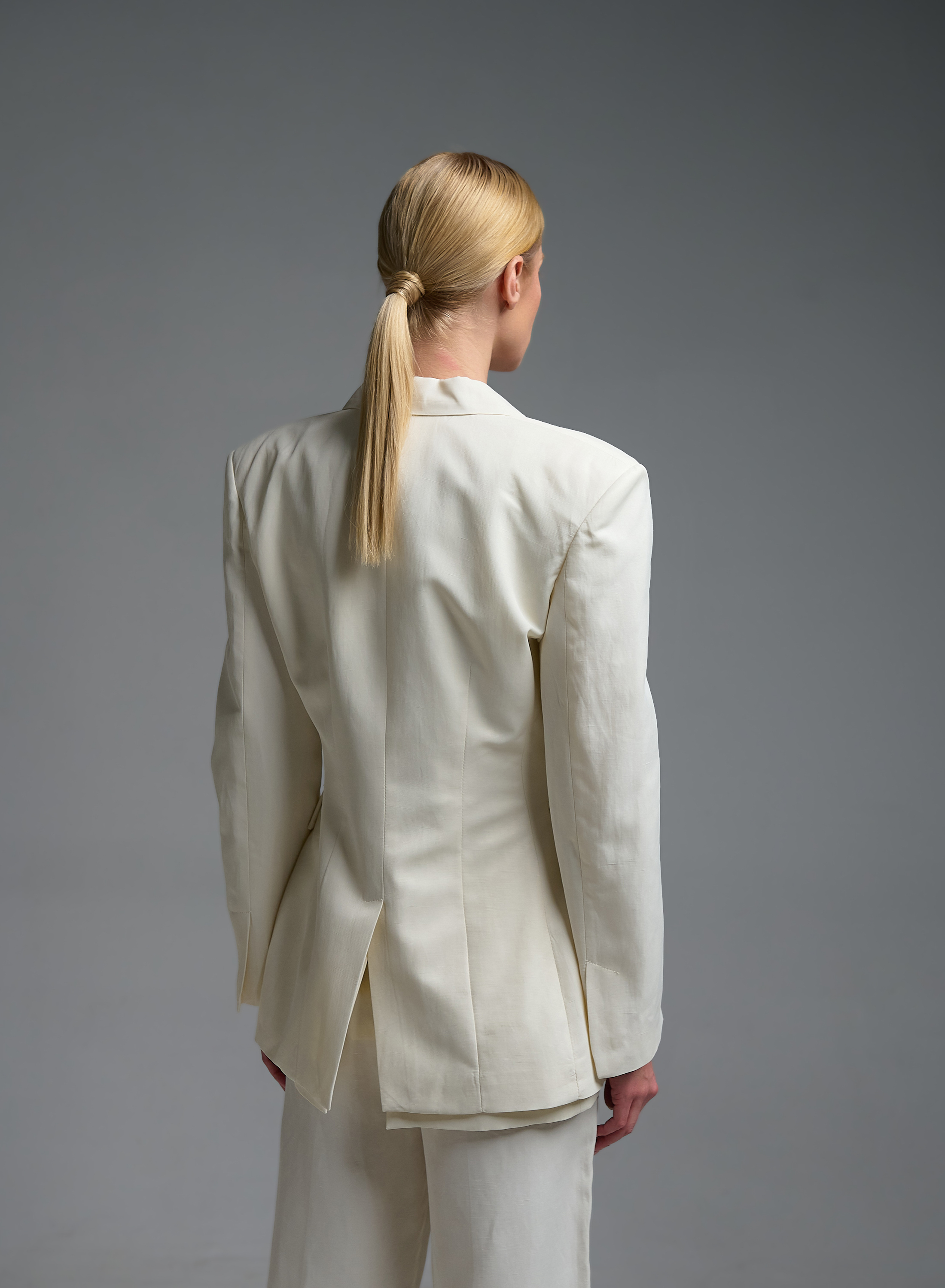 Ecru double breasted Jacket Vicolo - 5