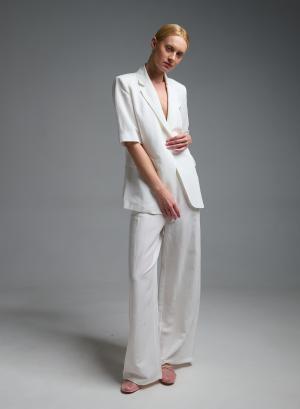 Λευκό loose fit Παντελόνι Emme Marella - 58625