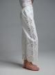 White Jeans with embroidery cut and with rear elasticated waistband Tensione In - 3