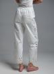 White Jeans with embroidery cut and with rear elasticated waistband Tensione In-5