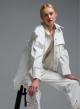 White Denim Jacket with embroidery cut Tensione In - 4