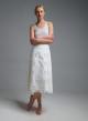 White Denim Skirt with embroidery cut Tensione In - 0