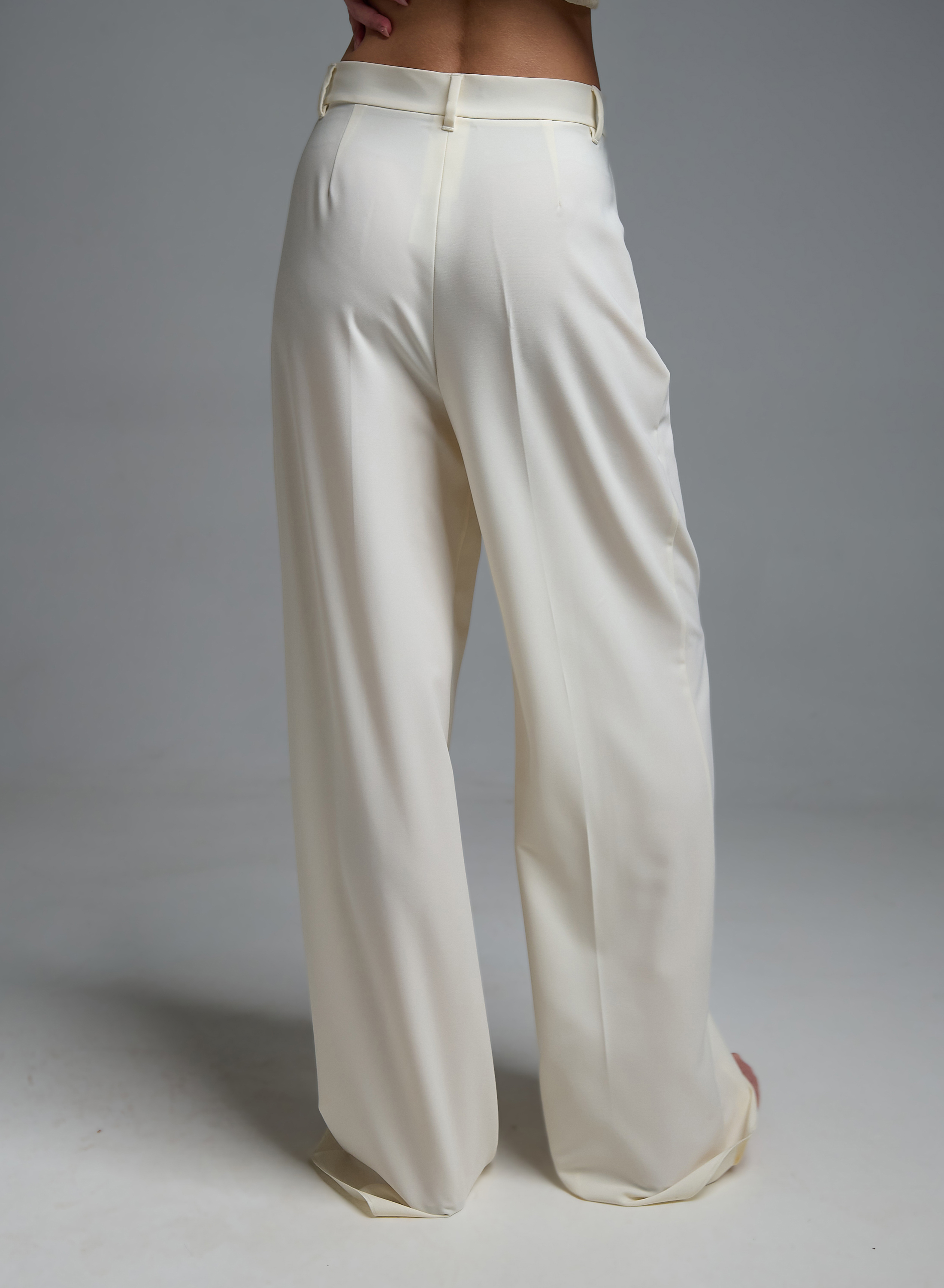 Ecru wide legs Trousers with pleats Emme Marella - 3