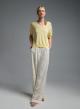 Yellow knitted Blouse with short sleeves and with V neckline Valentina Milano - 1