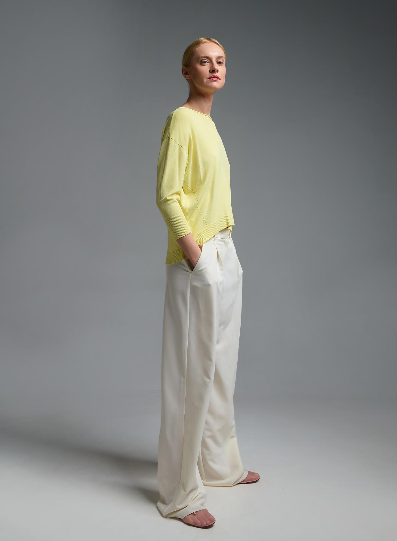 Yellow knitted Blouse with three quarters sleeves Valentina Milano - 1