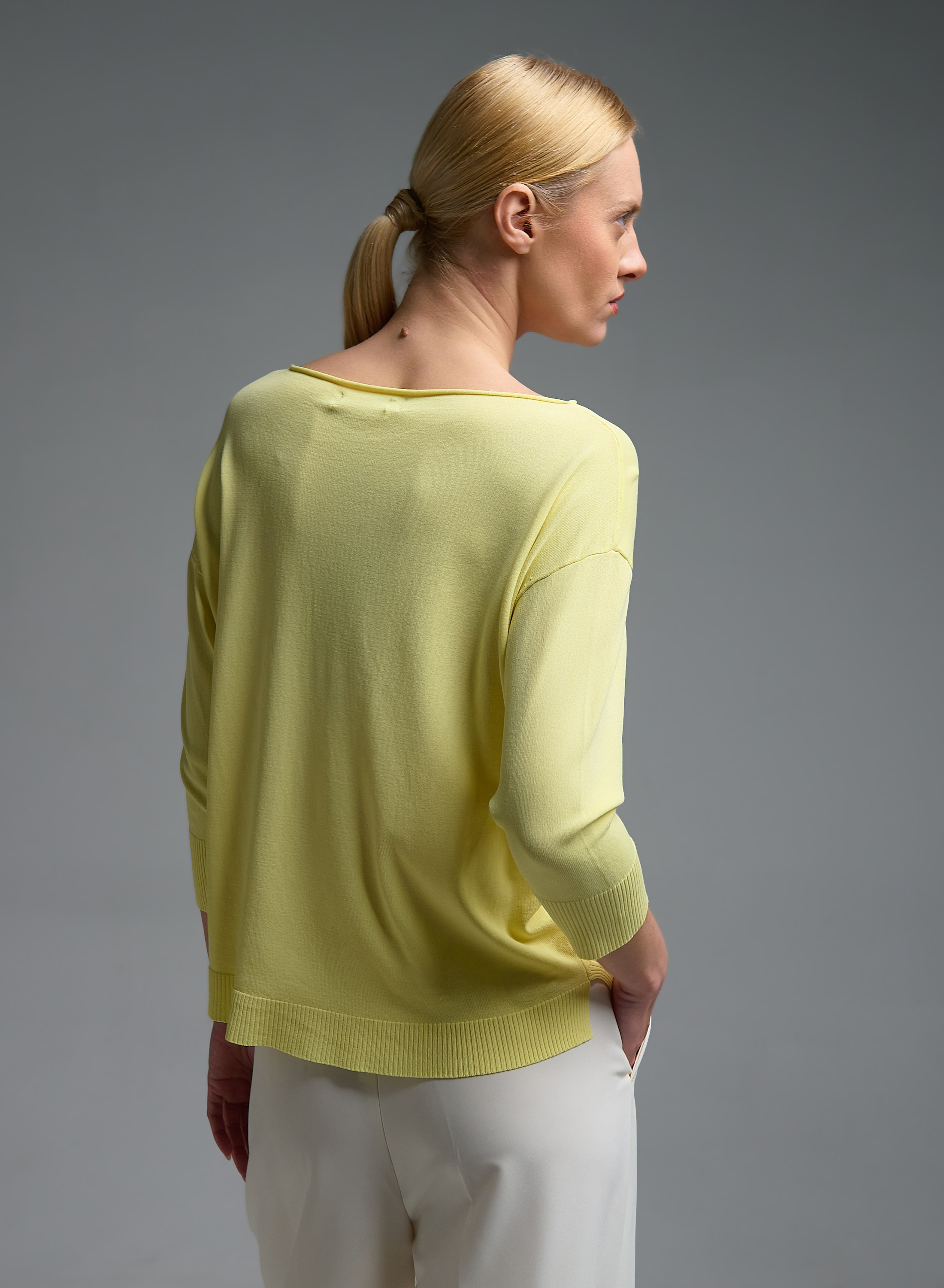 Yellow knitted Blouse with three quarters sleeves Valentina Milano - 3