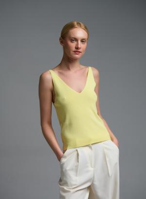 Κίτρινο πλεκτό Τοπ με τιράντες Valentina Milano - 58834