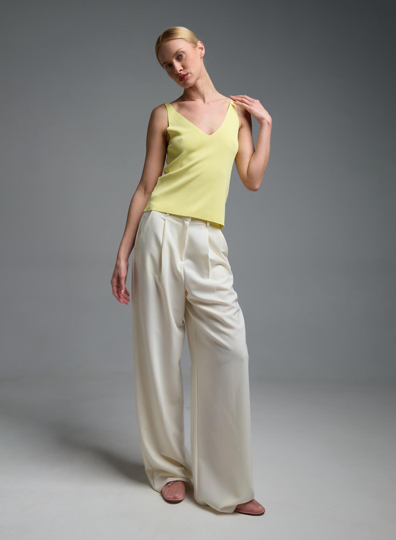 Κίτρινο πλεκτό Τοπ με τιράντες Valentina Milano - 2