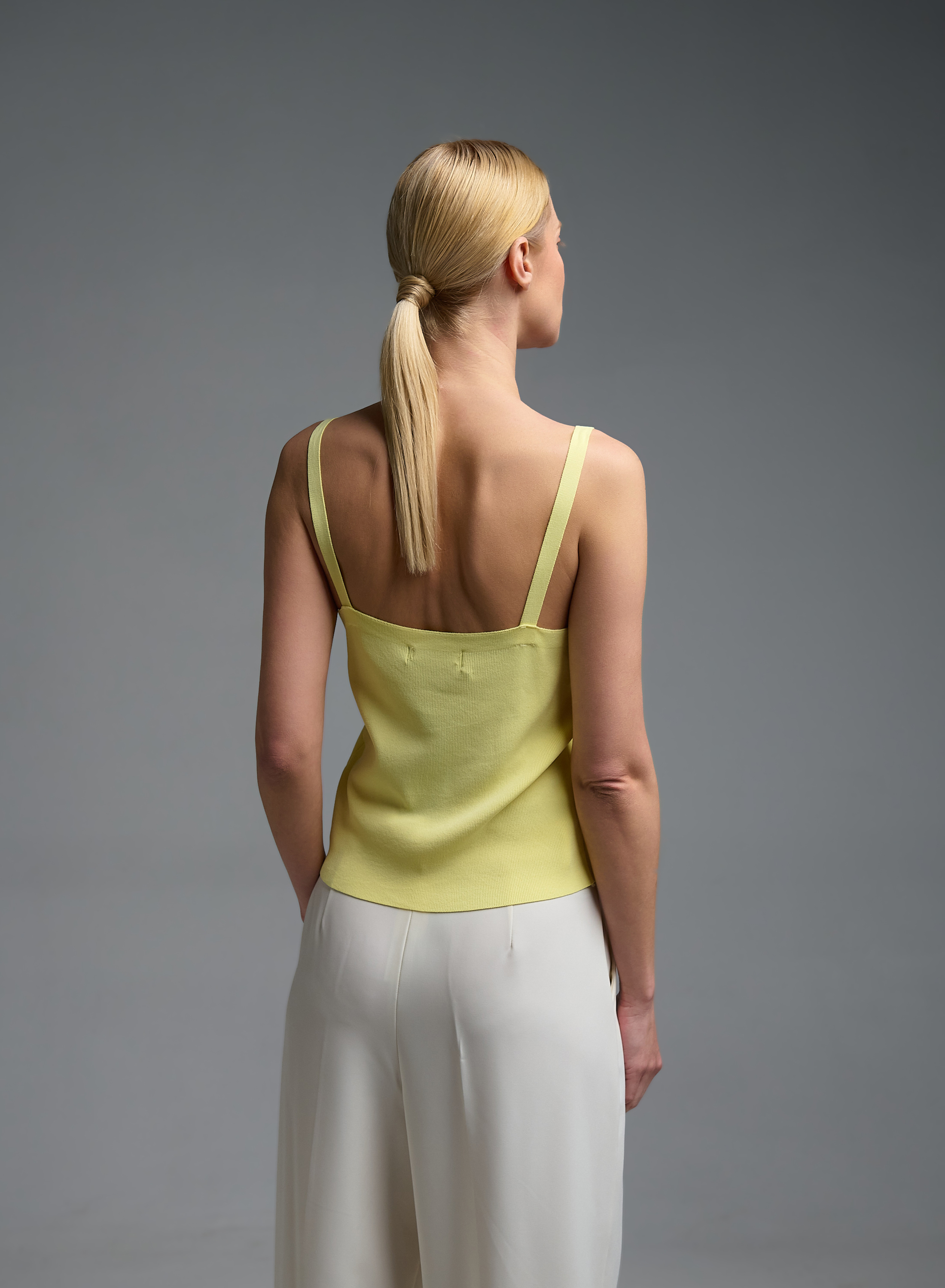 Κίτρινο πλεκτό Τοπ με τιράντες Valentina Milano - 2