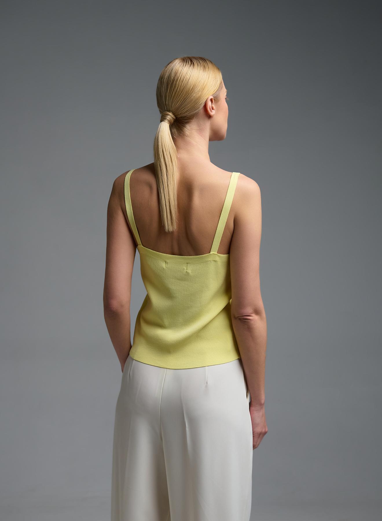 Κίτρινο πλεκτό Τοπ με τιράντες Valentina Milano - 3