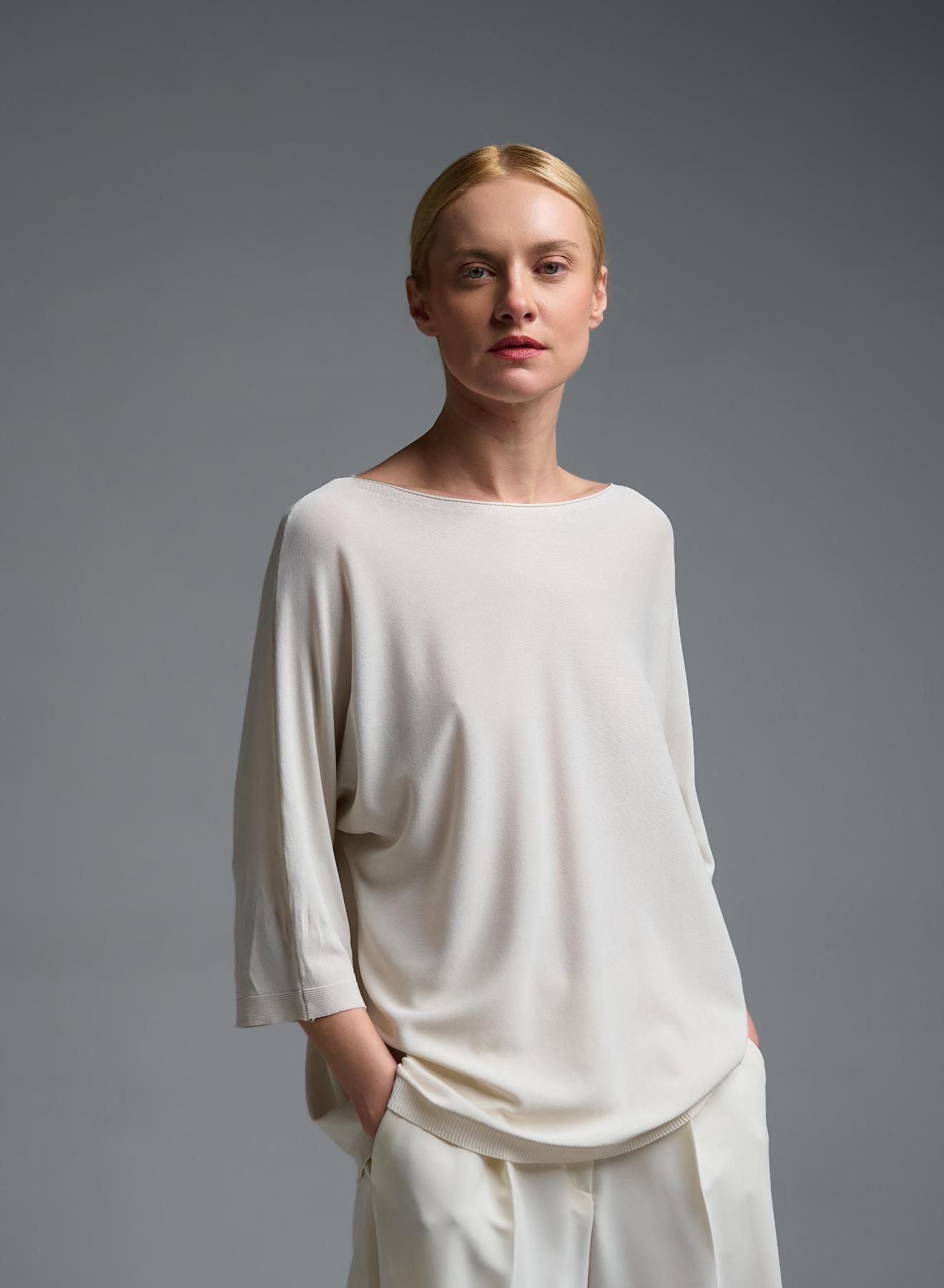 Εκρού πλεκτή Μπλούζα loose fit Valentina Milano - 1