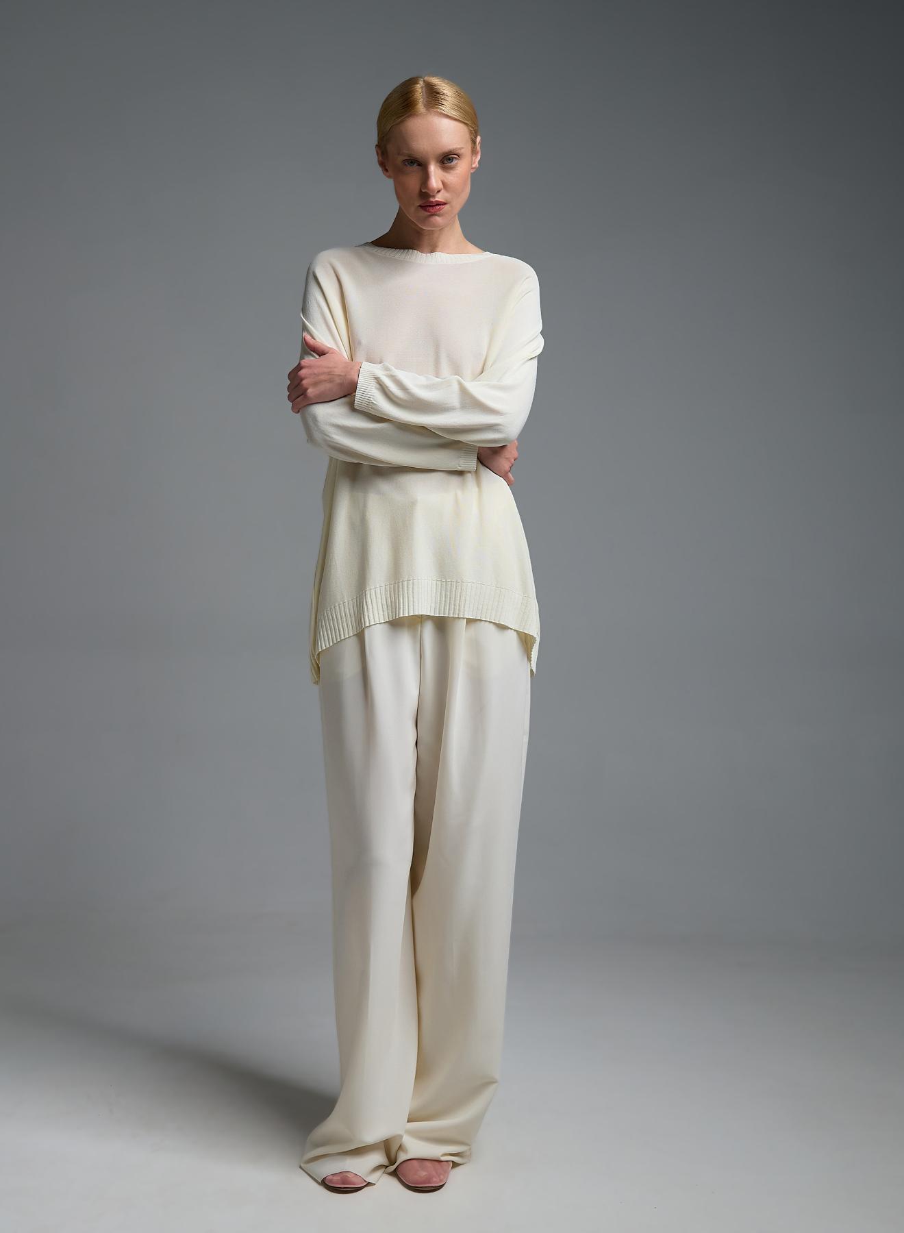 Εκρού πλεκτή Μπλούζα loose fit Valentina Milano - 2